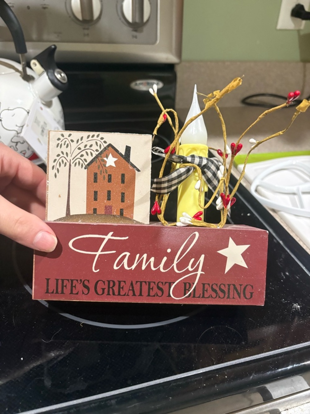 Primitive Family Life's Greatest Blessing Decorative light up Block